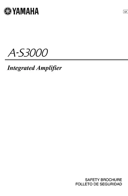 yamaha雅马哈A-S3000 Safety Brochure